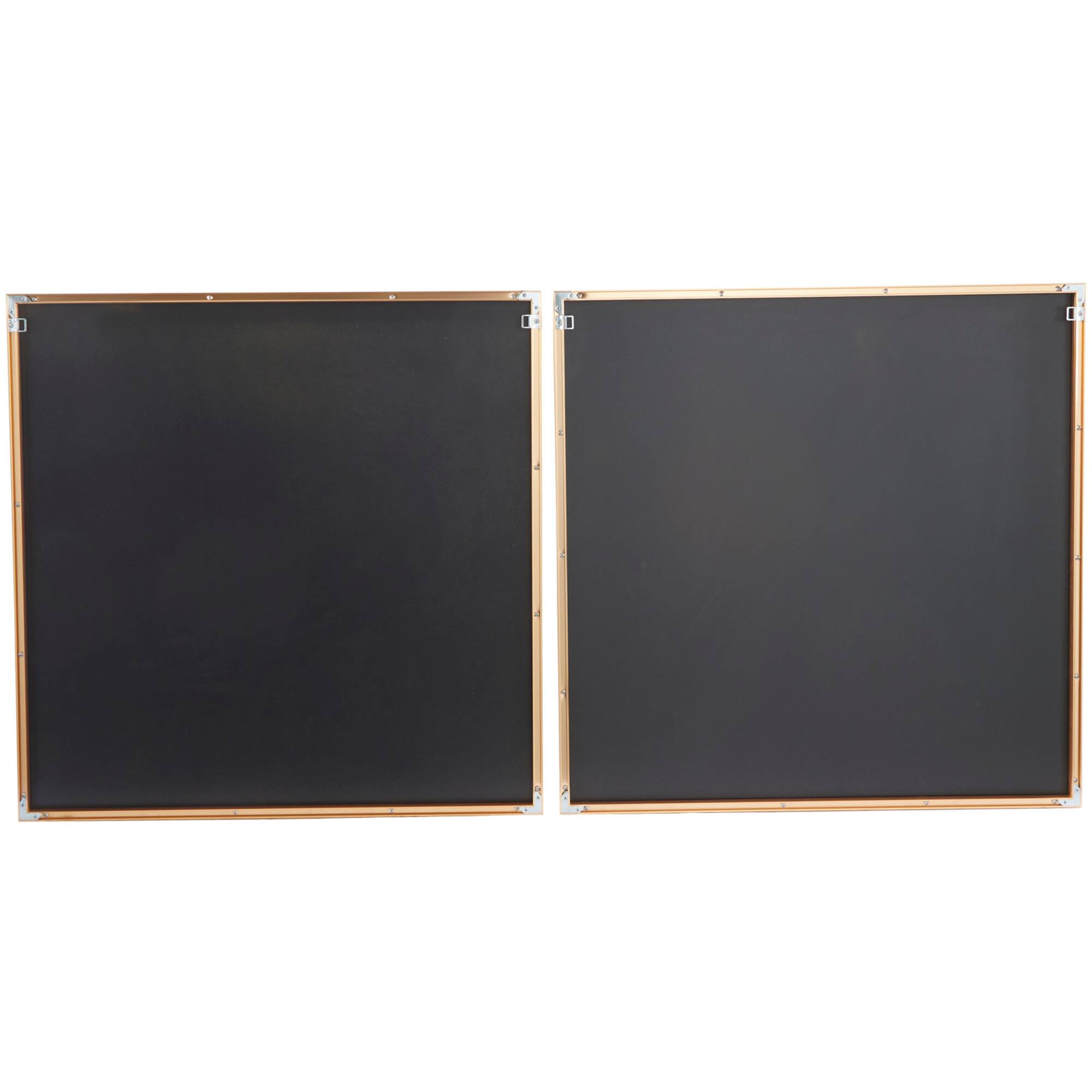 CosmoLiving by Cosmopolitan Gold Porcelain Scales Starburst Framed Wall Art with Gold Aluminum Frame Set of 2 32", 32"